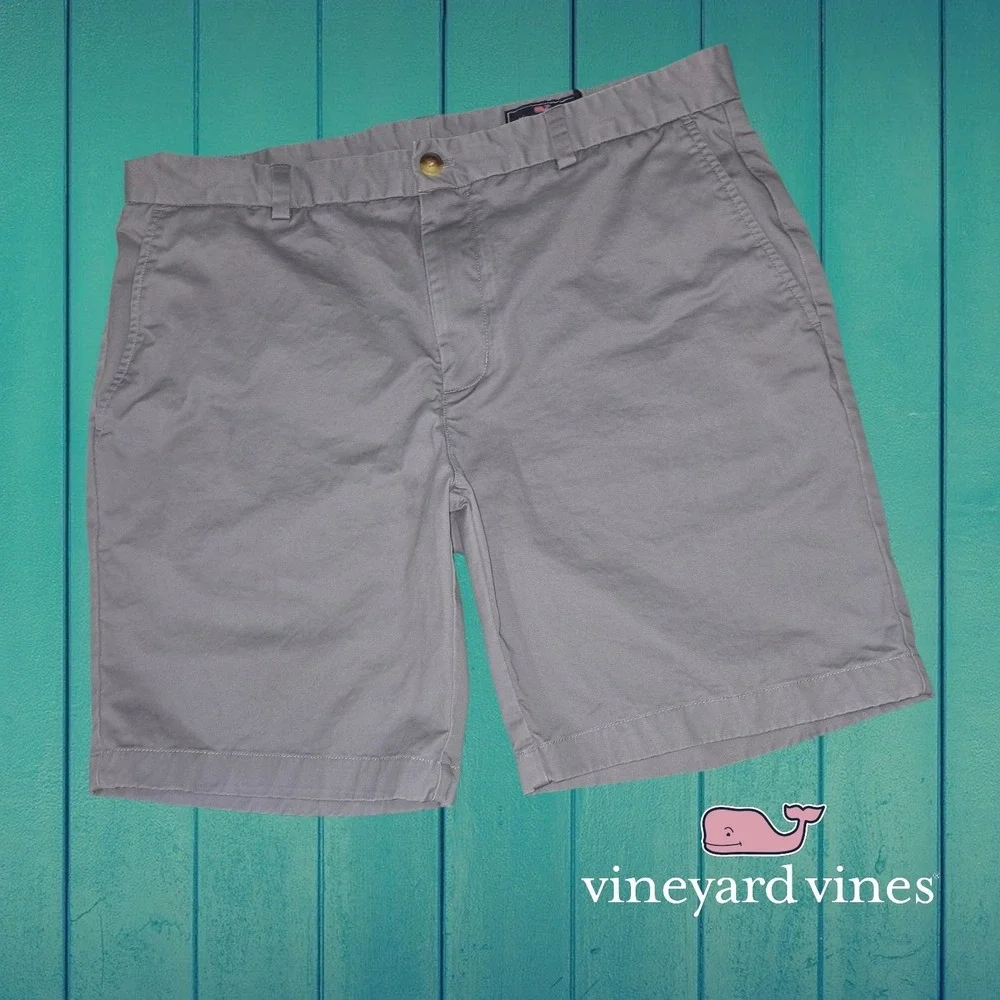 Vineyard Vines Mens Breaker Stretch Chino Shorts Grey 36